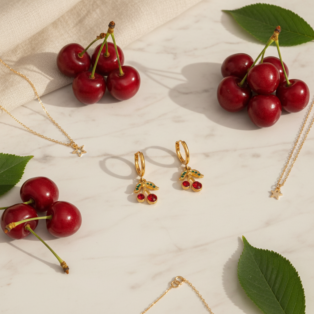 Pendientes Cerezas Brillantes