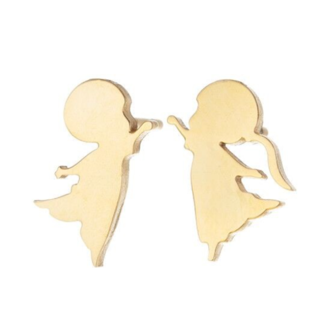 Pendientes Siluetas Infantiles (Dorado)