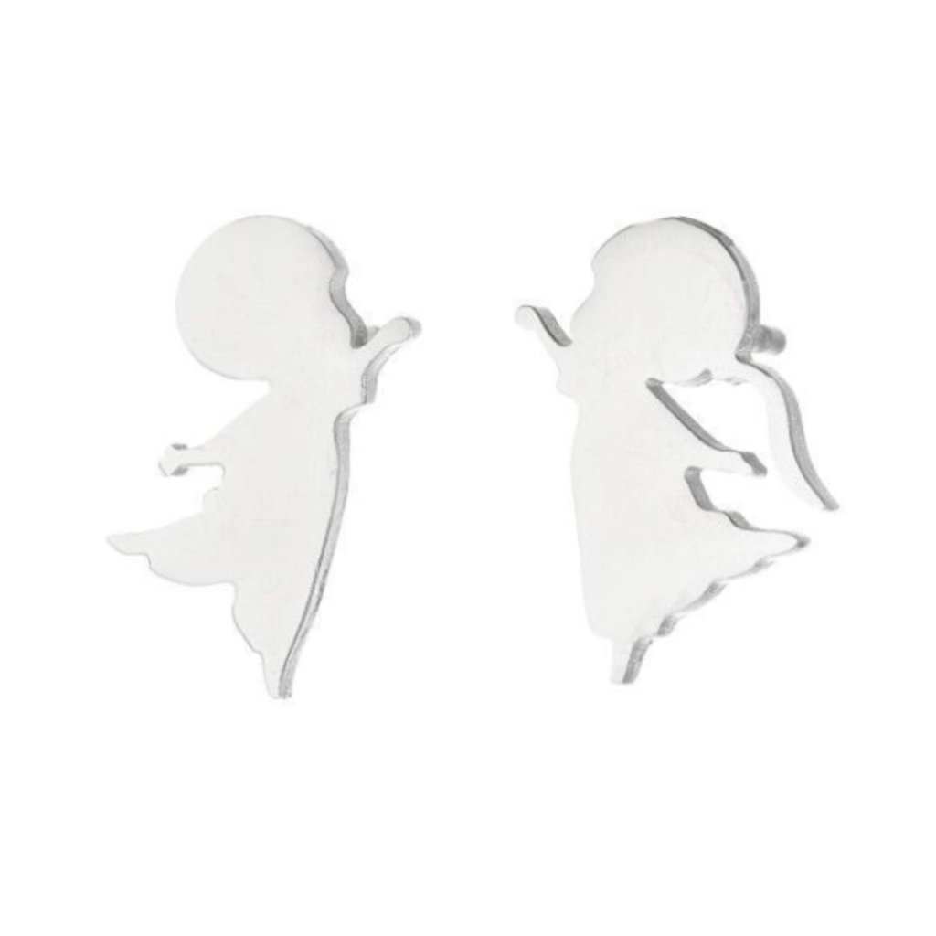 Pendientes Siluetas Infantiles (Plateado)