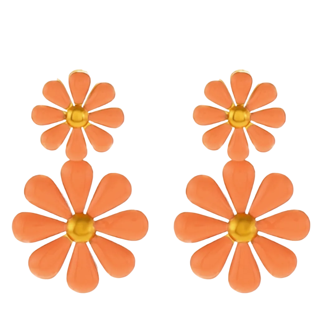 Pendientes Doble Margarita Naranja