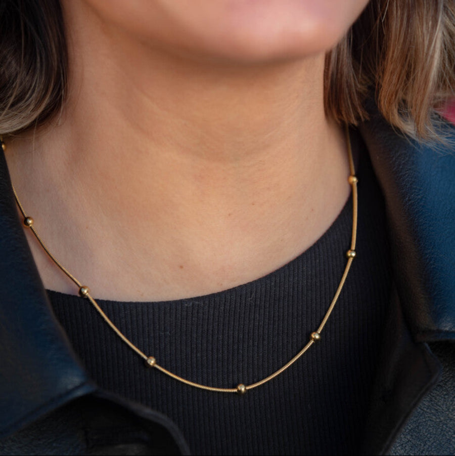 Collar Esferas Doradas