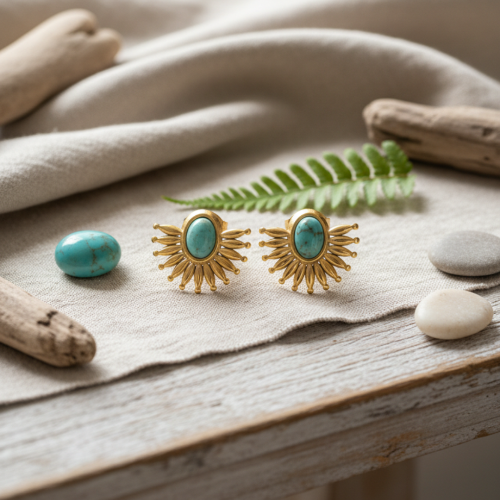 Pendientes Sol Interior Verdes