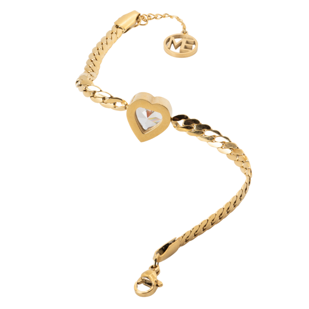 Pulsera Corazón Plateado