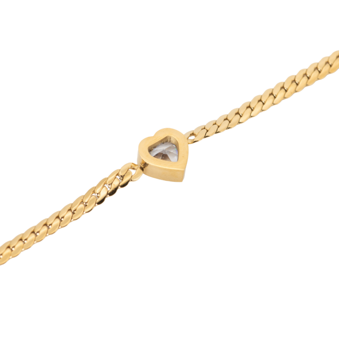 Pulsera Corazón Plateado