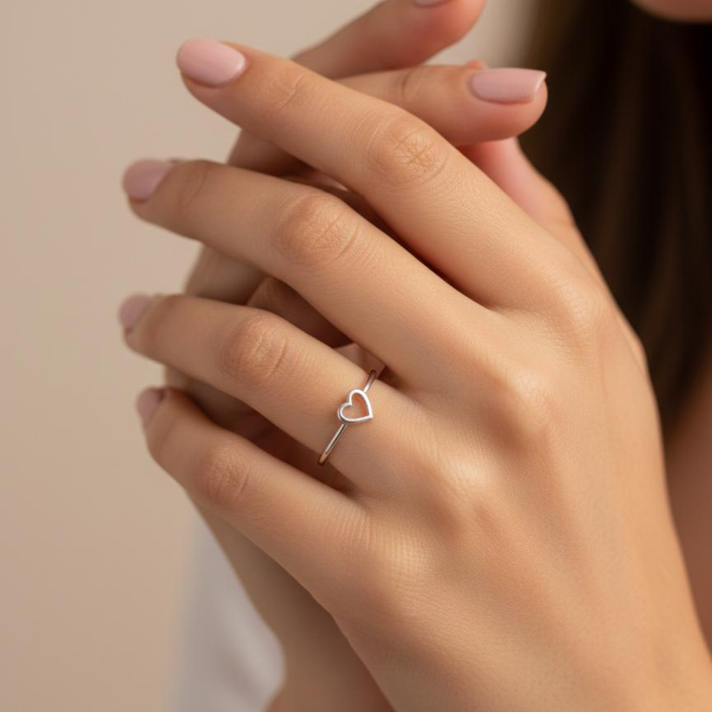 Anillo Corazón Plateado